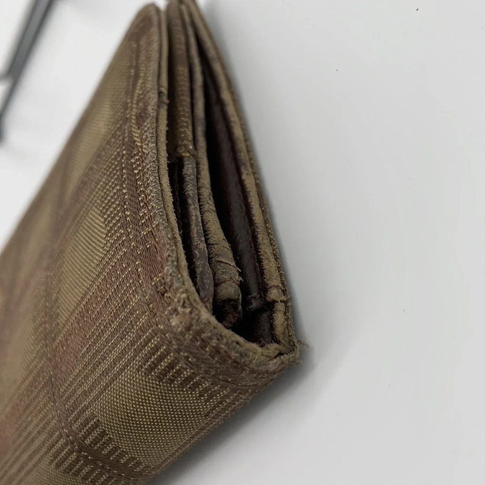 Chanel CC Flap Canvas Travel Line Long Wallet in Khaki/Brown